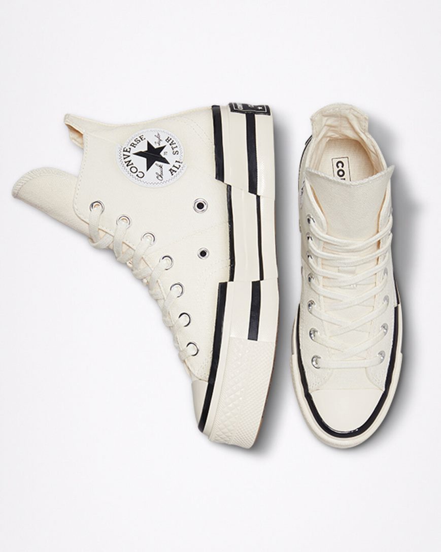 Dámské Boty Vysoké Converse Chuck 70 Plus Béžový Černé | CZ ULAB57